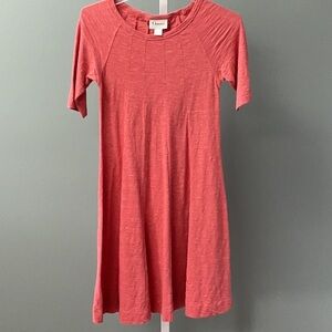 Ganni Vibrant Coral Textured by Anthropologie dress. ALine 100% Cotton
